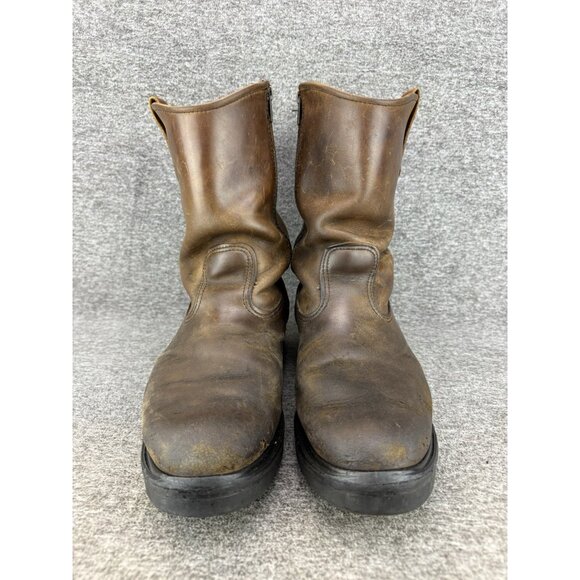✅Red Wing 1105 Pecos Work Boots Mens 10.5E Brown Leather ✅Custom Made Side Zip - Picture 5 of 10